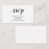 Carte D'accompagnement Rustique moderne, Script noir, RSVP en ligne (Devant / Derrière)