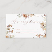 Carte D'accompagnement Rustique Neutral Boho Floral Combien De Baisers Je (Devant)