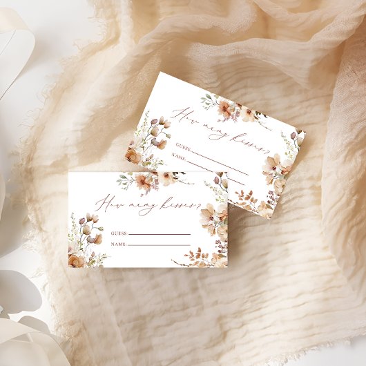 Carte D'accompagnement Rustique Neutral Boho Floral Combien De Baisers Je