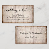 Carte D'accompagnement Rustique Pale Bois Brown avec lumières, site Maria (Devant / Derrière)