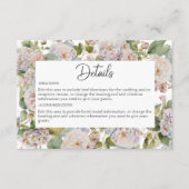 Carte D'accompagnement Rustique Pastel Hydrangea Floral Monogramme Blanc (Devant)