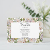 Carte D'accompagnement Rustique Pastel Hydrangea Floral Peri Réception (Debout devant)