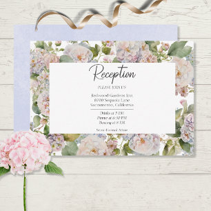 Carte D'accompagnement Rustique Pastel Hydrangea Floral Peri Réception