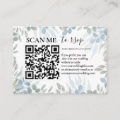 Carte D'accompagnement Rustique RSVP QR Code Eucalyptus Mariage de verdur (Devant)