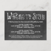 Carte D'accompagnement Rustique Script Chalkboard Mariage Hôtels Noir (Devant)