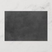 Carte D'accompagnement Rustique Script Chalkboard Mariage Hôtels Noir (Dos)