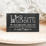 Carte D'accompagnement Rustique Script Chalkboard Mariage site Web Noir<br><div class="desc">Les cartes d'information du site internet mariage de tableau de bord de charme sont dotées de polices de style manuscrites et de motifs de défilement qui ont un aspect craie blanche sur un arrière - plan qui a un aspect rustique texturé de tableau noir.</div>