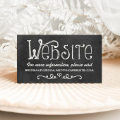 Carte D'accompagnement Rustique Script Chalkboard Mariage site Web Noir