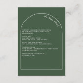 Carte D'accompagnement Rustique Simple élégant moderne Arc Mariage vert (Devant)