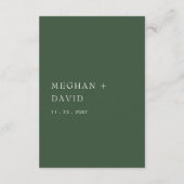 Carte D'accompagnement Rustique Simple élégant moderne Arc Mariage vert (Dos)