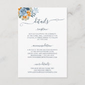 Carte D'accompagnement Rustique Terracotta Blue Flower Détails du Mariage (Devant)