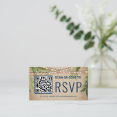 Carte D'accompagnement Rustique Toile de Jute Palmier Tropical Code QR RS (Debout devant)