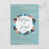 Carte D'accompagnement Rustique Turquoise Bois Détails / Directions (Dos)