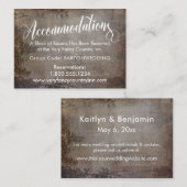 Carte D'accompagnement Rustique Vintage Mariage Hébergements Insertion Ca (Devant / Derrière)