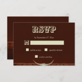 Carte D'accompagnement Rustique Western Bull Skull Wedding RSVP (Devant / Derrière)