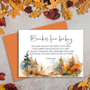 Carte D'accompagnement Rustique Woodland Autumn Forest livres pour bébé
