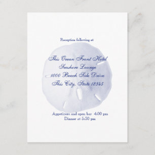 Carte D'accompagnement Sable Dollar Royal Blue Mariage Réception