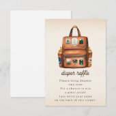 Carte D'accompagnement Sac à dos + Bouteilles Baby shower Déchets Raffle (Devant / Derrière)