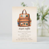 Carte D'accompagnement Sac à dos + Bouteilles Baby shower Déchets Raffle (Debout devant)