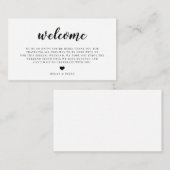 Carte D'accompagnement Sac d'insertion du Mariage de script (Devant / Derrière)