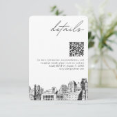 Carte D'accompagnement Sacramento Détails du Mariage QR Code Petit (Debout devant)