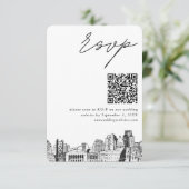 Carte D'accompagnement Sacramento Wedding RSVP QR Code Petit (Debout devant)