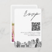 Carte D'accompagnement Sacramento Wedding RSVP QR Code Petit (Devant / Derrière)
