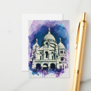 Carte D'accompagnement Sacré-Coeur Montmartre Paris France Architecture