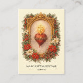 Carte D'accompagnement Sacred Heart Jesus Funeral Catholic Prayer Card (Devant)
