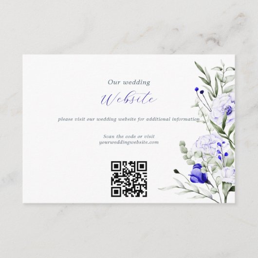 Carte D'accompagnement Sade of Royal Blue Ivory Site Mariage Code QR (Devant)