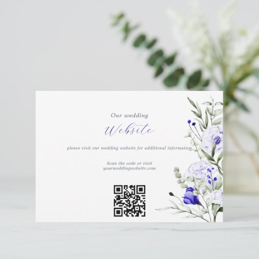 Carte D'accompagnement Sade of Royal Blue Ivory Site Mariage Code QR (Debout devant)