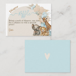 Carte D'accompagnement Safari animal Boho Oh Boy Baby shower couche