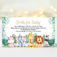 Safari Animaux Baby shower Book for Baby Card
