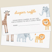 Safari Animaux Baby shower Déchets Raffle