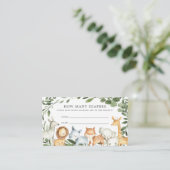 Carte D'accompagnement Safari Animaux Baby showers Devinez Combien De Dia (Debout devant)