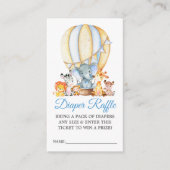 Carte D'accompagnement Safari Animaux Bleu Balloon Douche Déchets Raffle (Devant)