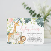 Carte D'accompagnement Safari animaux verdure rose écran douche (Debout devant)