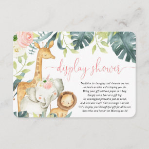 Carte D'accompagnement Safari animaux verdure rose écran douche