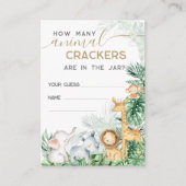 Carte D'accompagnement Safari Baby Animals Baby shower devinette jeu (Devant)