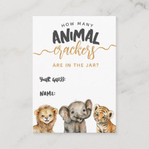 Carte D'accompagnement Safari baby shower animal moderne crackers jeu