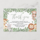 Carte D'accompagnement Safari Baby Shower Thank You Card (Devant)
