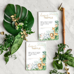 Carte D'accompagnement Safari Bébé Animaux Baby shower Déchets Raffle