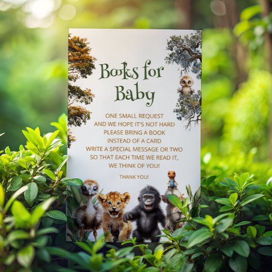 Carte D'accompagnement Safari Bébé Animaux Baby shower Demande de réserva