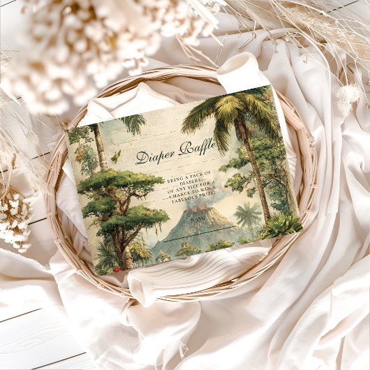 Carte D'accompagnement Safari Dino Baby Shower Diapper Raffle