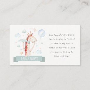 Carte D'accompagnement Safari Girafe Ballon Display Shower Baby Shower