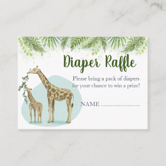 Carte D'accompagnement Safari Girafe Quitte la Baby Shower Tirage au Sort