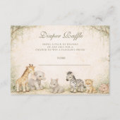 Carte D'accompagnement Safari Jungle Animals Baby Shower Diapper Raffle (Devant)