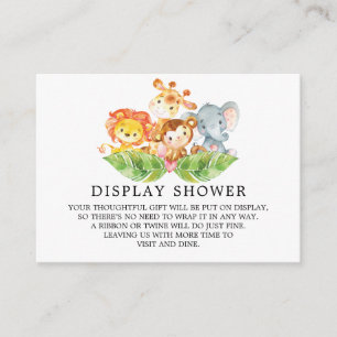 Carte D'accompagnement Safari Jungle Animaux Baby shower Cadeau