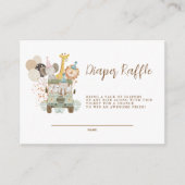 Carte D'accompagnement Safari Jungle Animaux Boho Déchets Raffle (Devant)