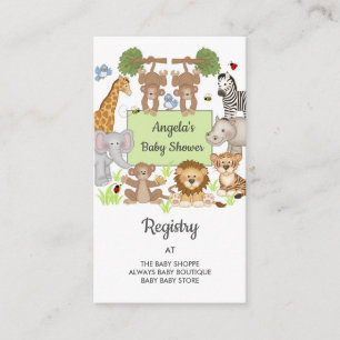 Carte D'accompagnement Safari Jungle Animaux Registre Baby shower